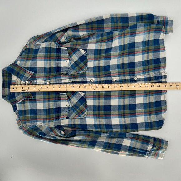 Current Elliott Womens Perfect Shirt Plaid Flannel Size 0 XS Blue Button Up Soft - Picture 7 of 8